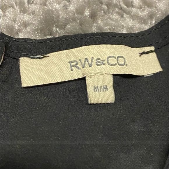 RW&CO | Sheer Black Button Back Blouse - Picture 3 of 4